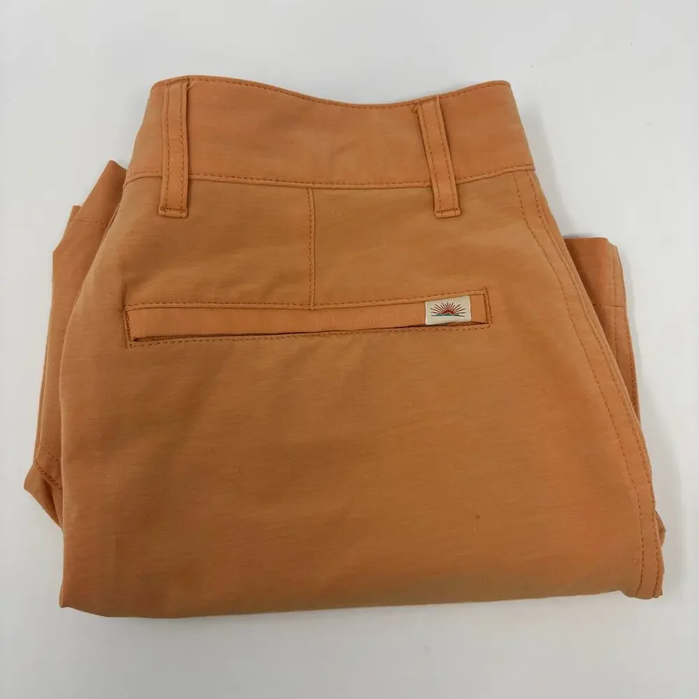 Faherty Mens Sz30 Orange Drawstrings All Day Shorts